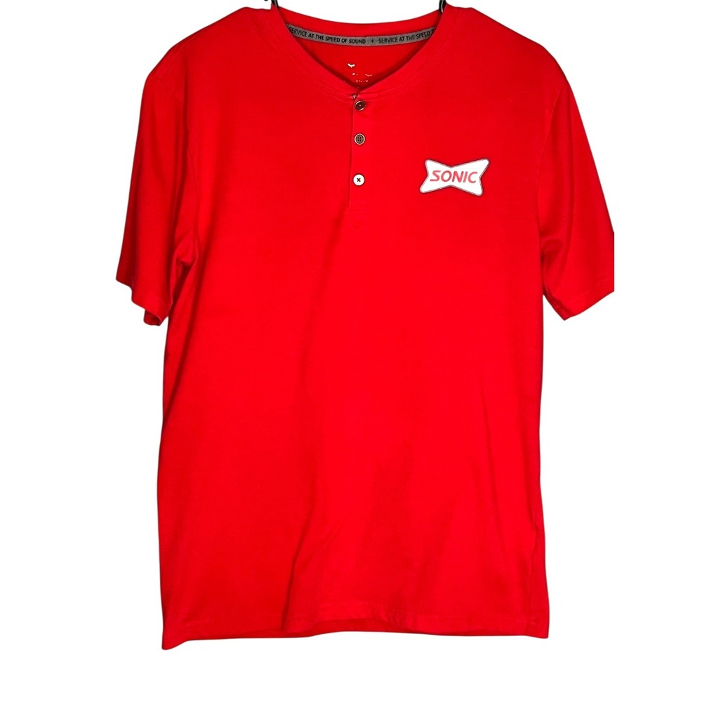 Sonic Drive-In‎ Restaurant Men's Short Sleeve Cotton/Polyester T Red Shirt M